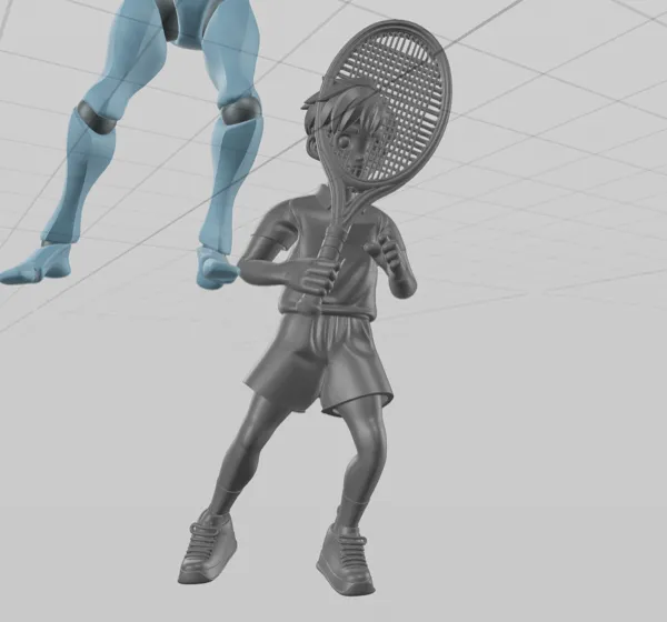 混元3D生成的网球选手3D模型